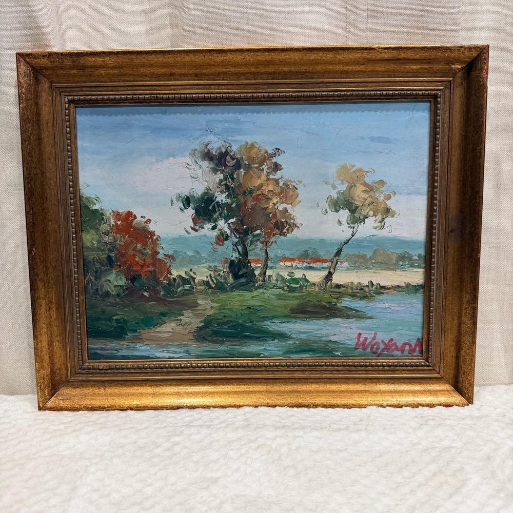 Mid-Century Impressionist Landscape Oil Painting by Wojan